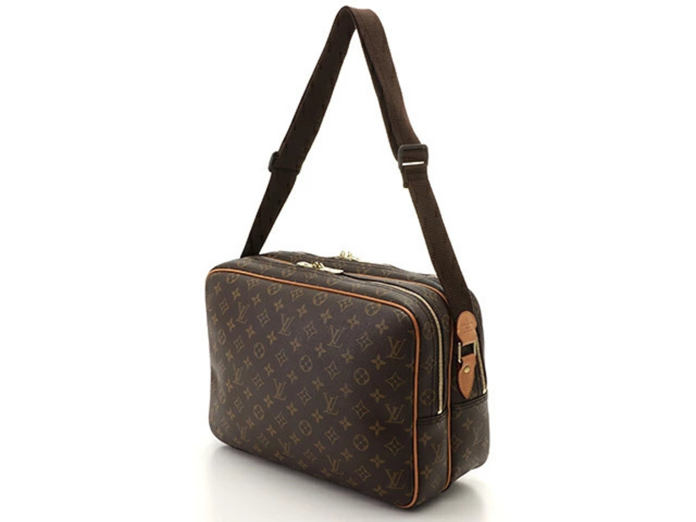 Louis Vuitton Reporter Monogram Shoulder Bag Brown